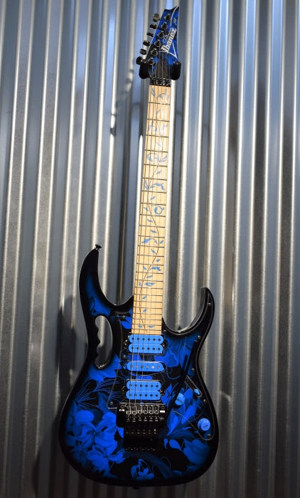 Ibanez JEM77P Steve Vai Signature Jem Premium Blue Floral Pattern Guitar & Case #2821 Used