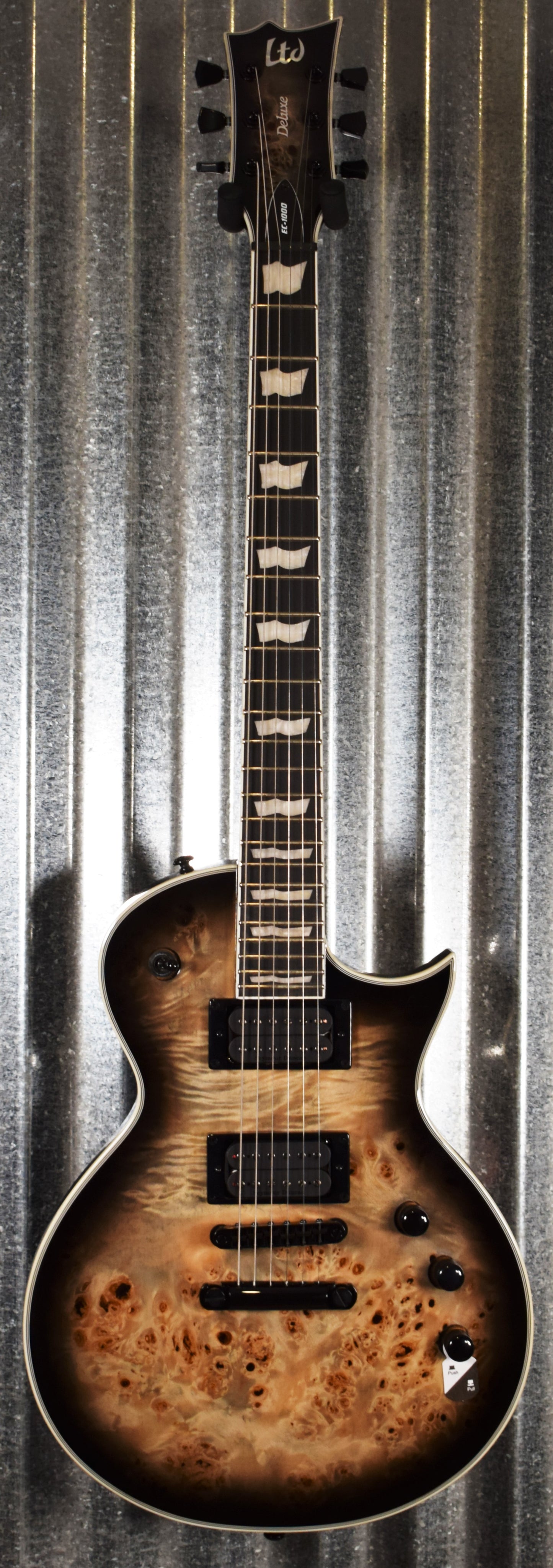 ESP LTD EC-1000 Black Natural Burst Seymour Duncan Guitar EC1000BPBLKNB #2096 Demo