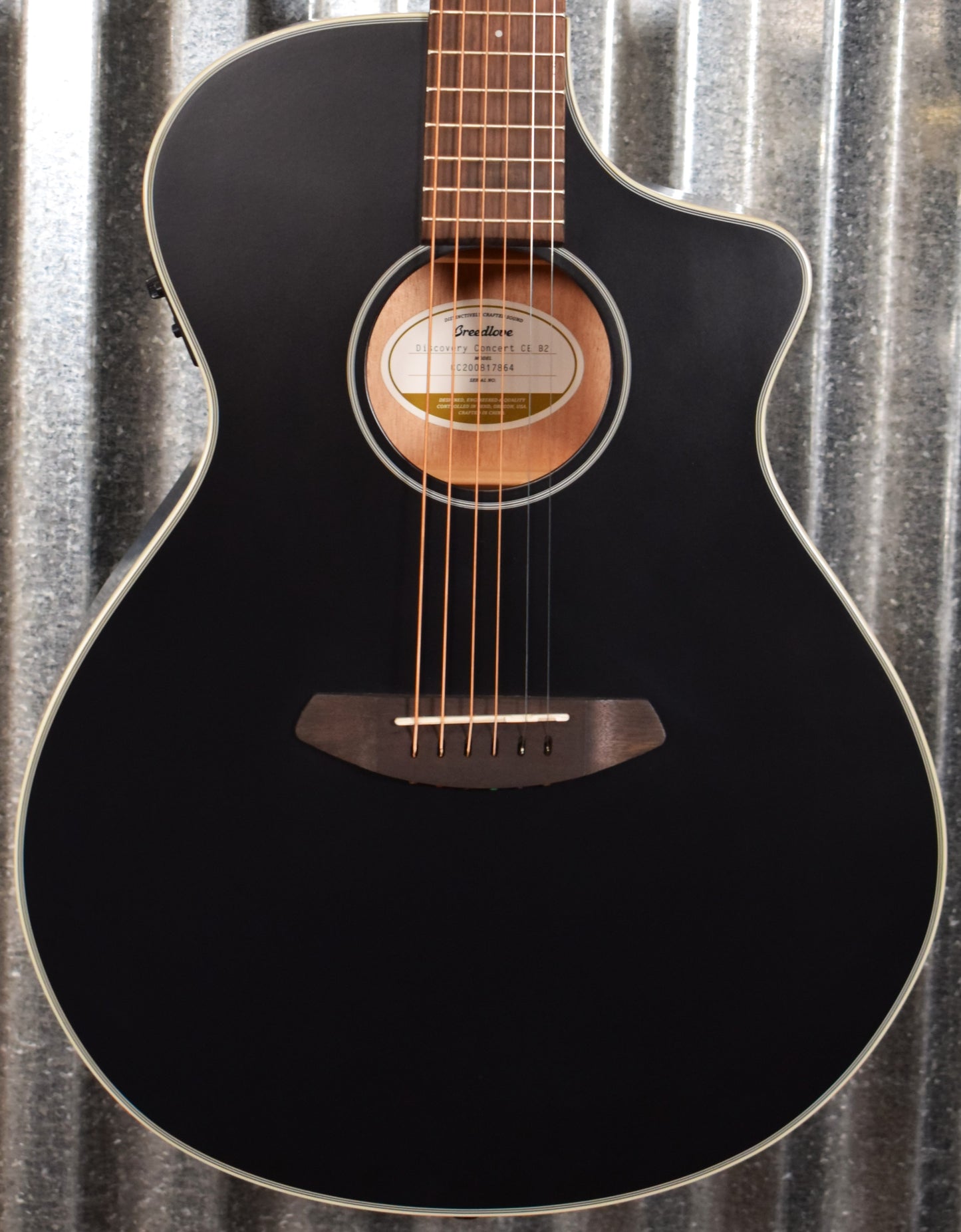 Breedlove Discovery Concert CE Satin Black Acoustic Electric Guitar Blem #7864