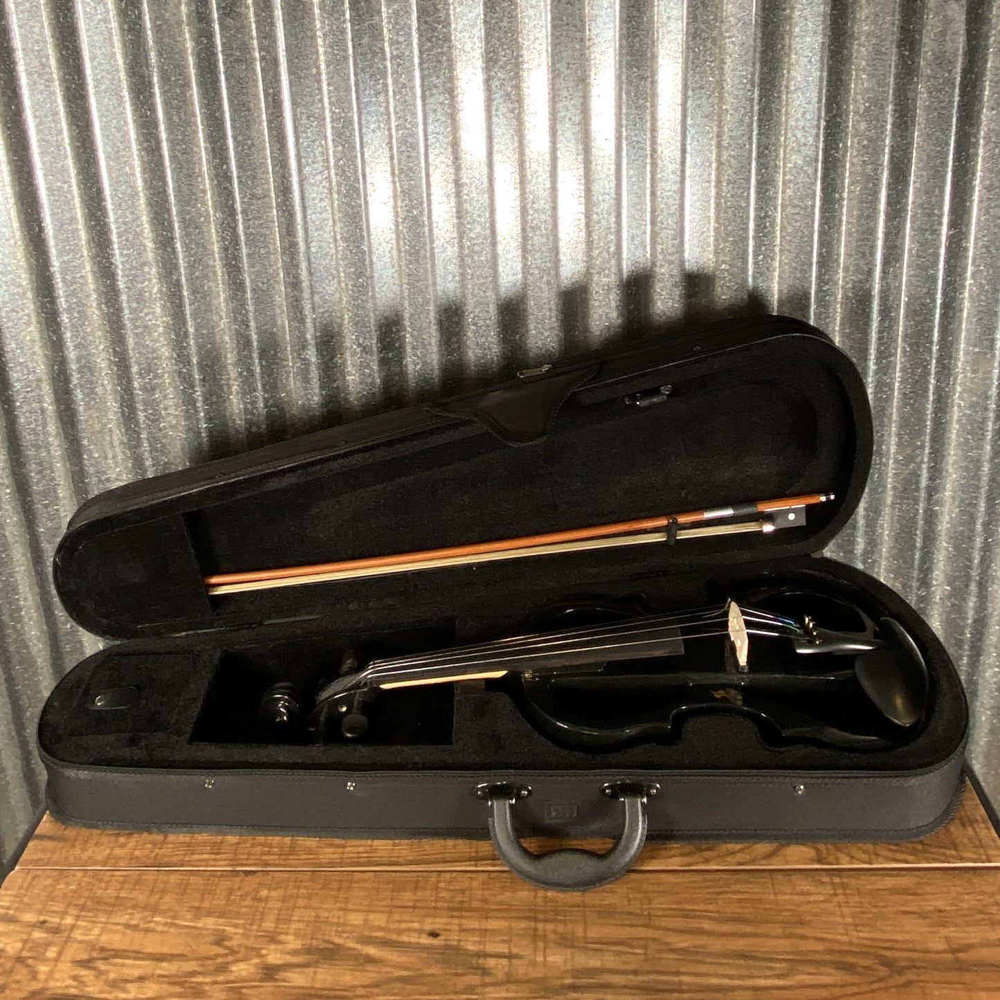 Stagg EVN X 4/4 Metallic Black Electric Violin with Bow & Case #2 Blem