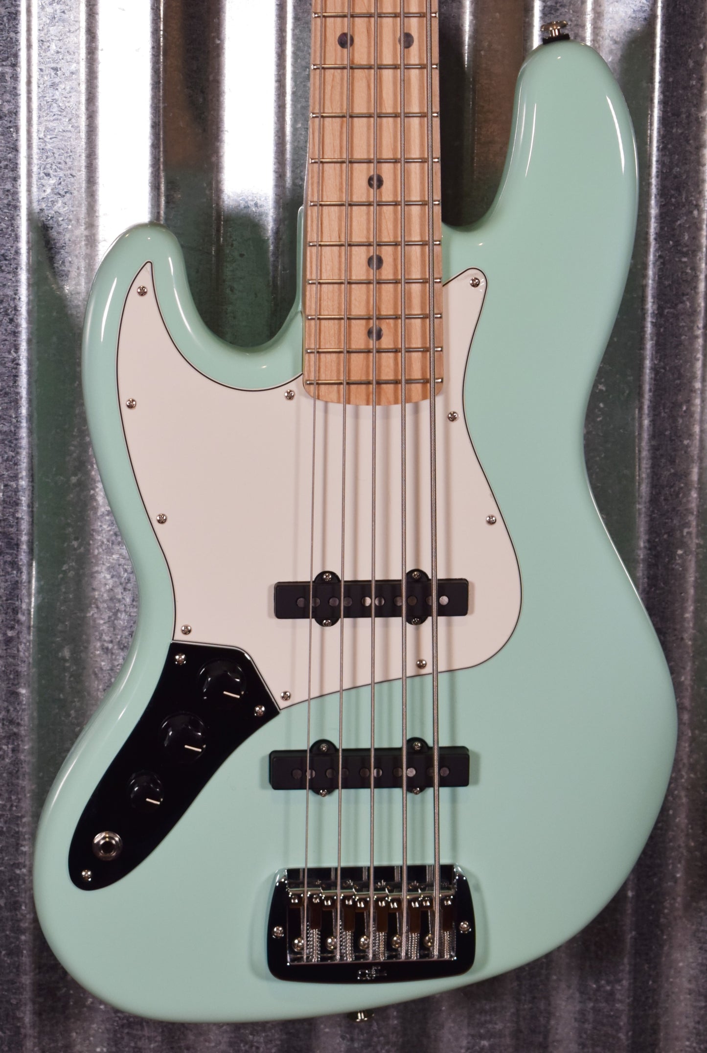 G&L USA JB5 5 String Left Hand Jazz Bass Surf Green & Case #3064