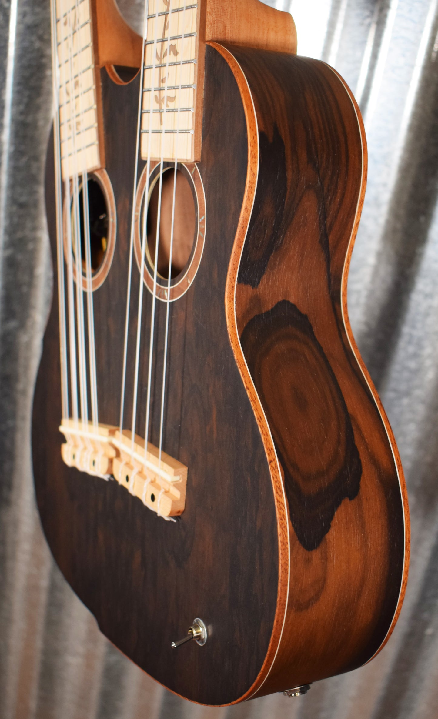 Ortega Hydra Dual Neck Acoustic Electric 8 & 4 String Tenor Ukulele Ziricote & Bag