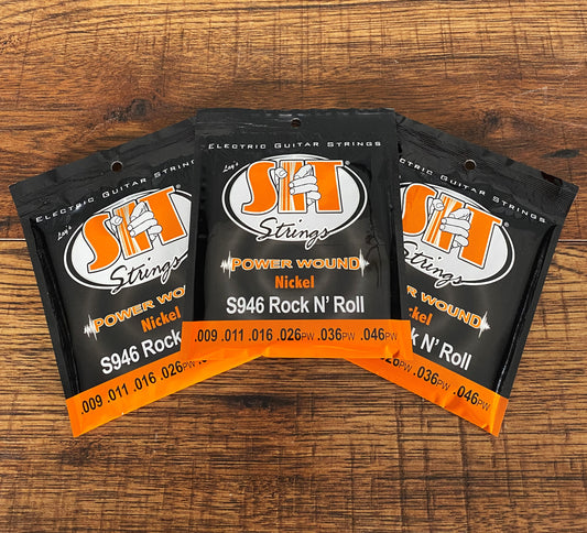 SIT Strings S946 Rock N' Roll Power Wound Nickel Electric Guitar Strings 3 Pack
