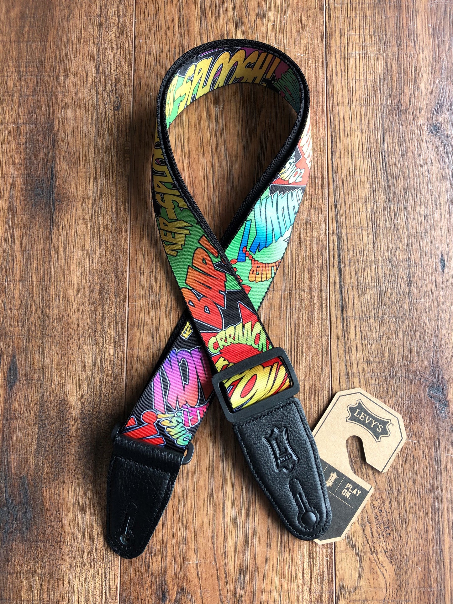 Levy's MPD2-036 2" Adjustable Print Poly Guitar & Bass Strap Comic Book Onomatopoeia