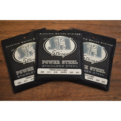 SIT Strings PS942 Power Steel Stainless Steel Electric Guitar Strings 3 Pack