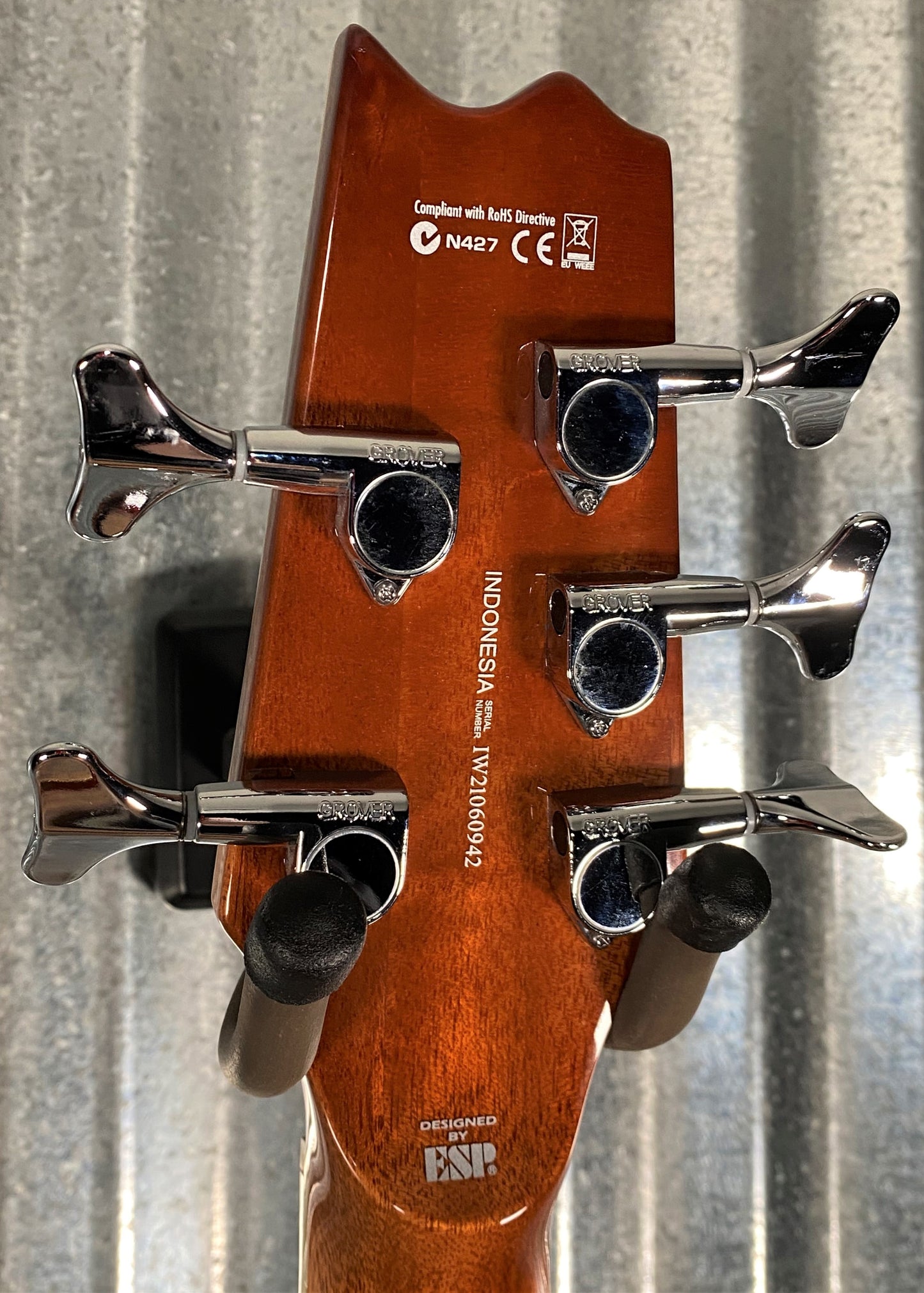ESP LTD TL-5 Spalted Maple Thinline 5 String Acoustic Electric Bass LTL5SMNAT #0942