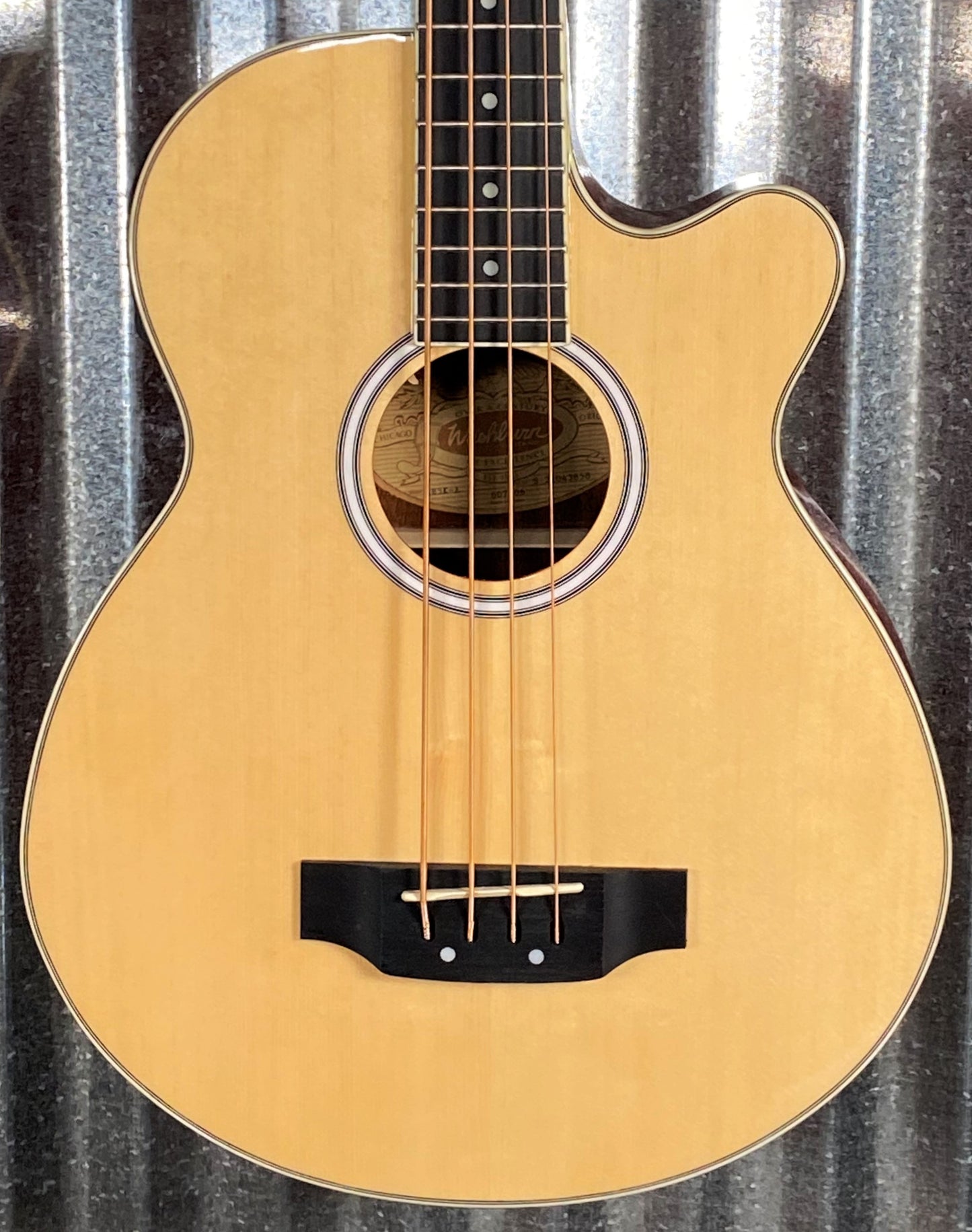 Washburn AB-5K Acoustic Electric Bass Natural & Bag AB5K-A-U #3858