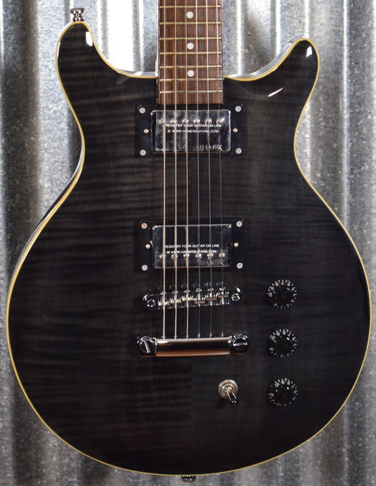 Hamer XT Series Archtop Flame Trans Black Double Cut Guitar SATF-TBK #0863