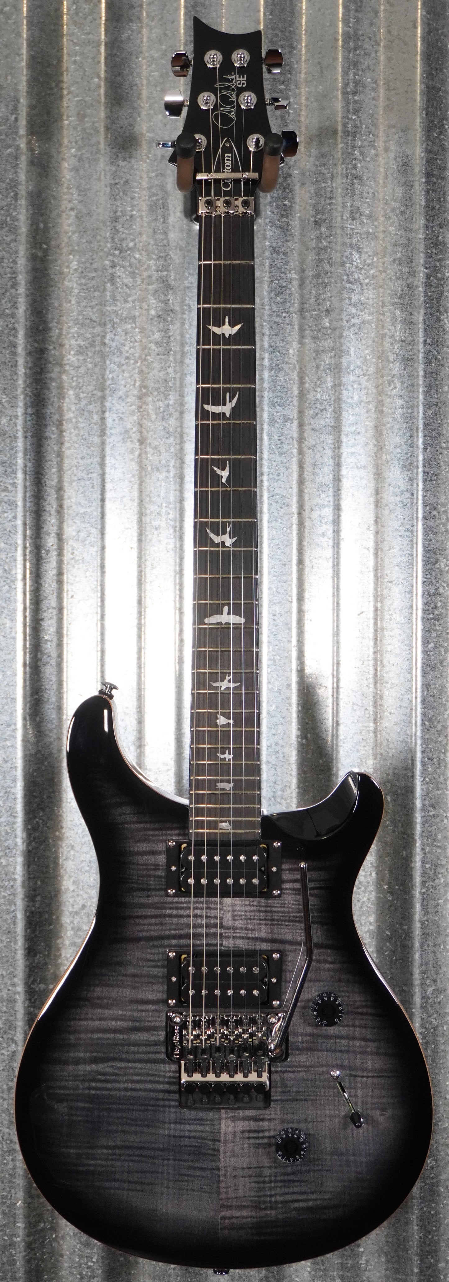PRS Paul Reed Smith SE Custom 24 Floyd Rose Charcoal Burst Guitar & Bag #9856