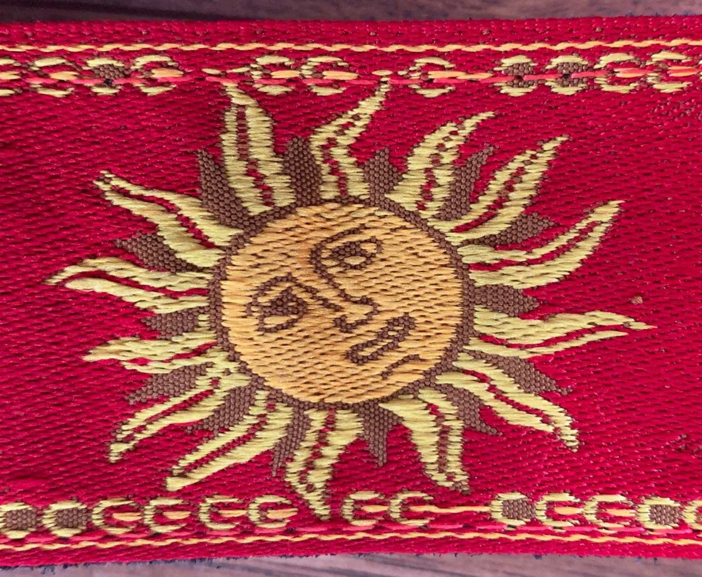 Levy's MPJG-SUN-RED 2" Sun Design Jacquard Weave Guitar Strap Red
