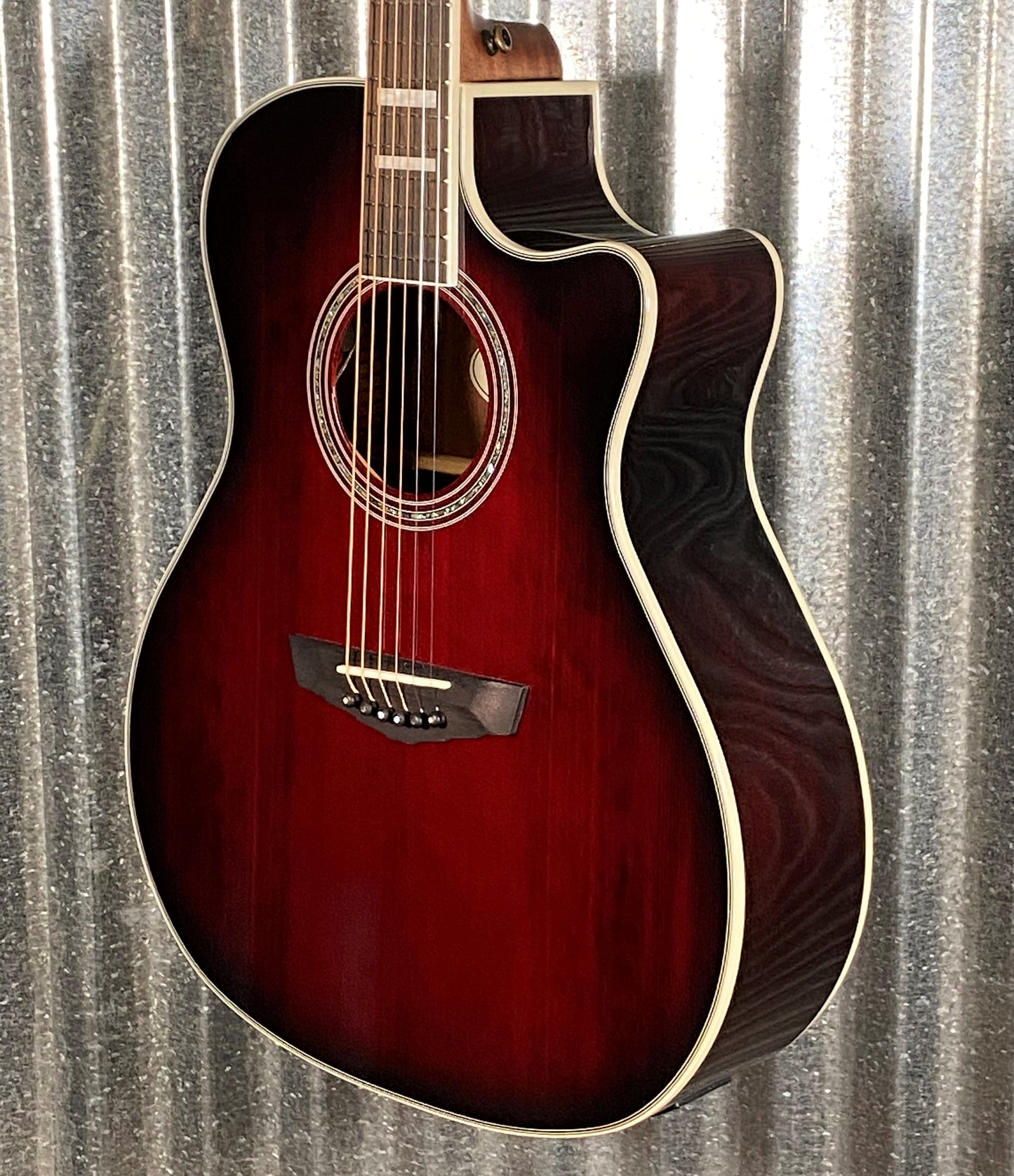 D'Angelico Premier Gramercy Grand Auditorium CE Trans Black Cherry Acoustic Electric Guitar #3995