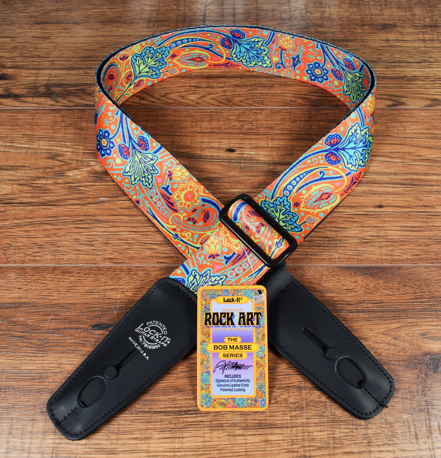 LOCK-IT Straps Bob Masse Series 2" Summer of Love Guitar Bass Strap 035 BM-5