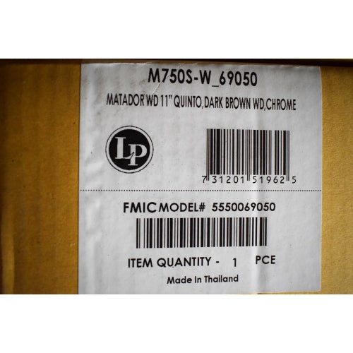 LP Latin Percussion Matador 11" Wood Quinto Dark Brown Chrome M750S-W