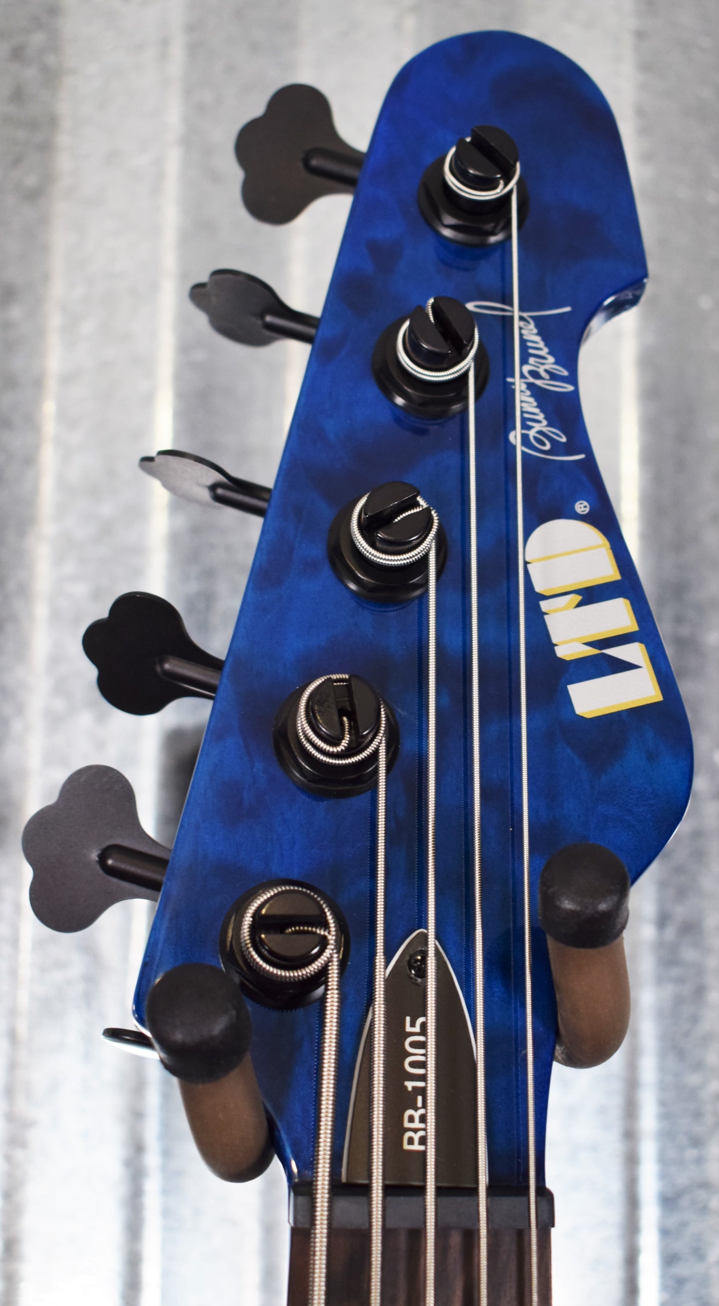 ESP LTD BB-1005 Bunny Brunel 5 String Bass Quilt Maple Black Aqua & Case LBB1005QMBLKAQ #0383