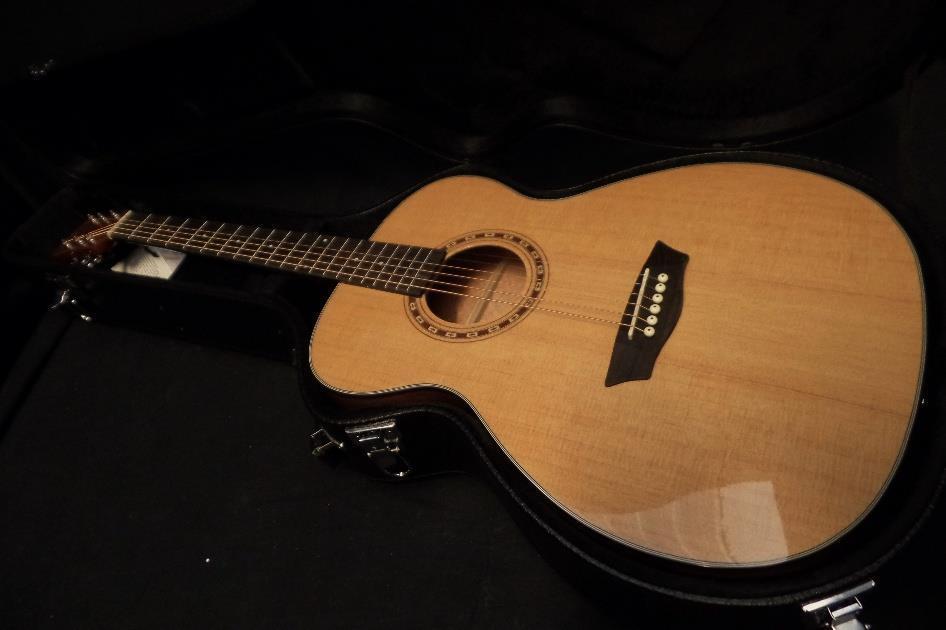Washburn WF5K Premium Top Folk Acoustic Guitar & Hardshel Case #0694