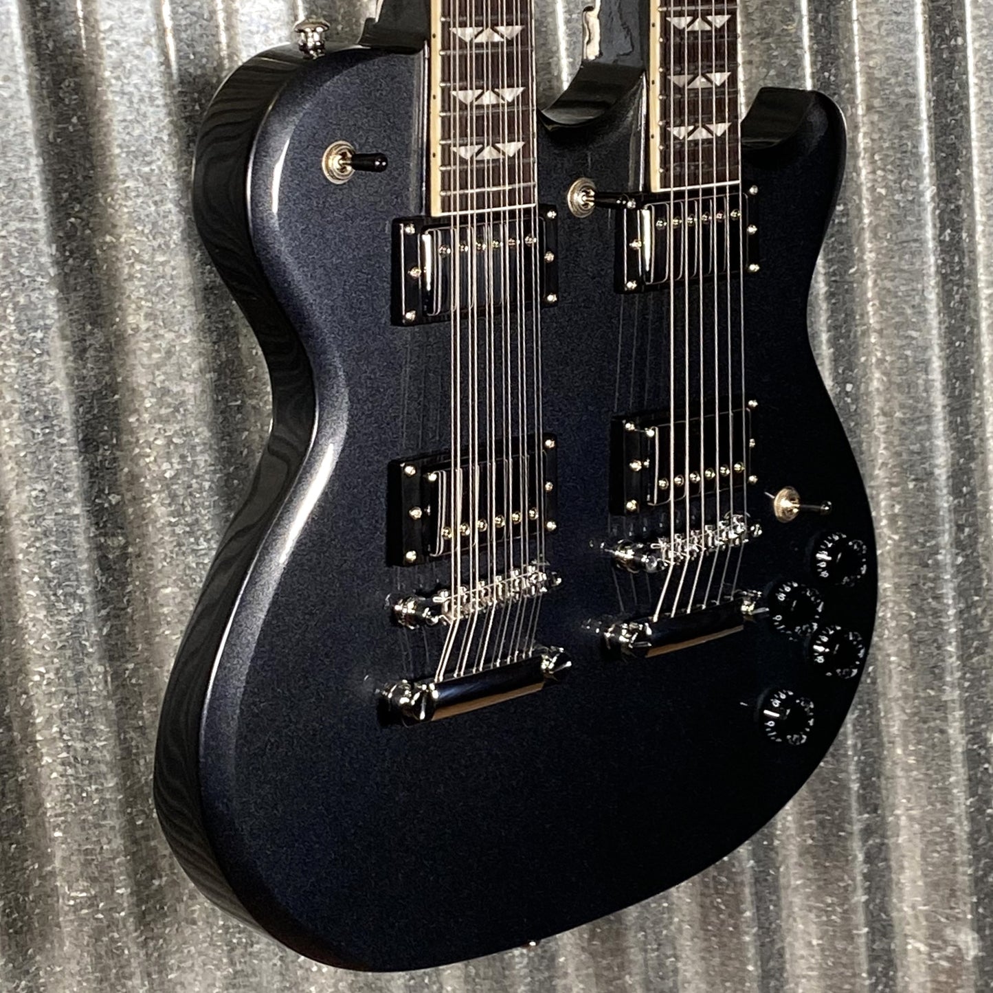 Westcreek Double Trouble Double Neck 12 String & 6 String Electric Guitar Black #0103 Used