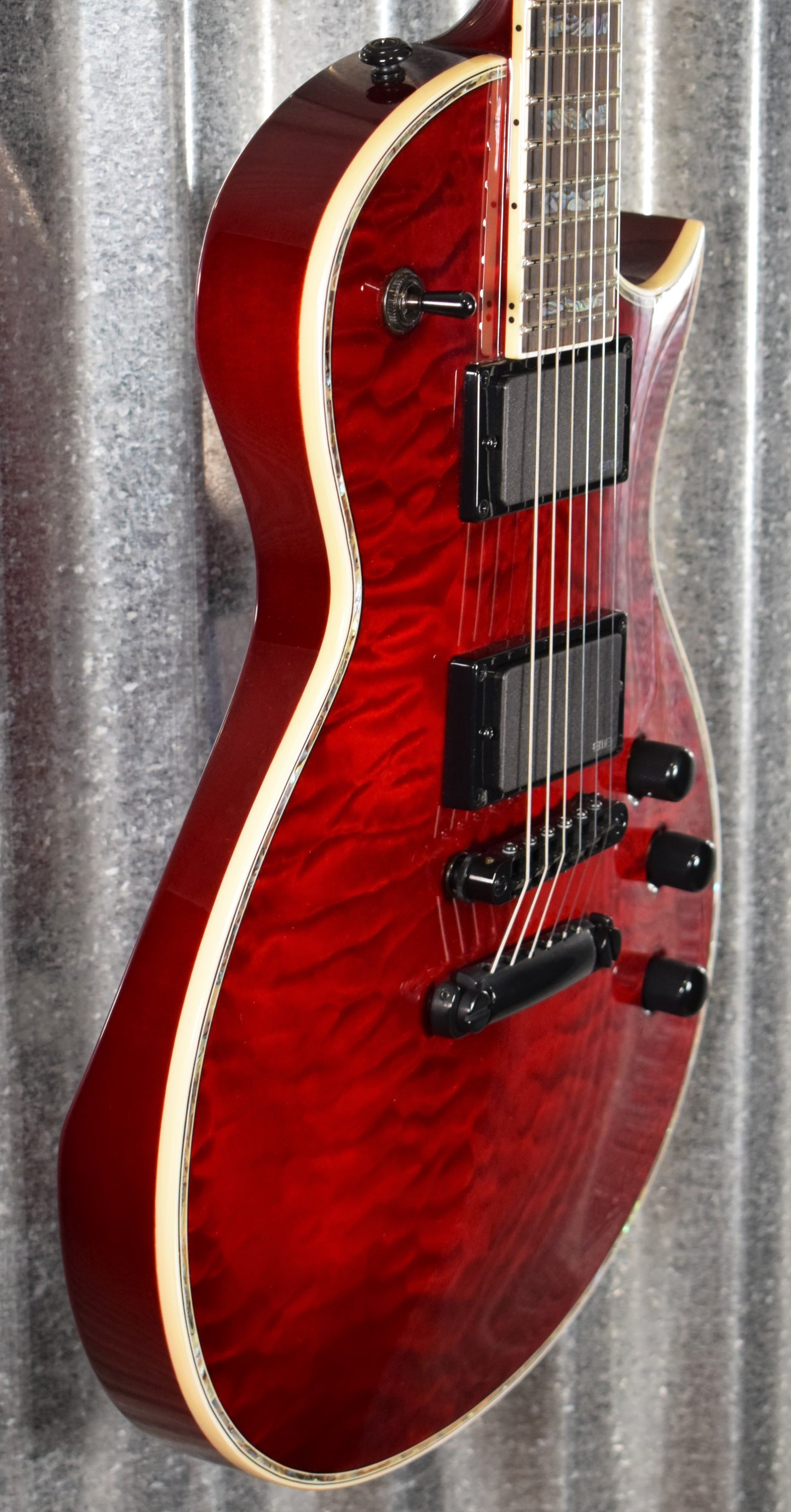ESP LTD EC-1000 Quilt Top See Thru Black Cherry EMG Guitar LEC1000STBC #1320 Demo