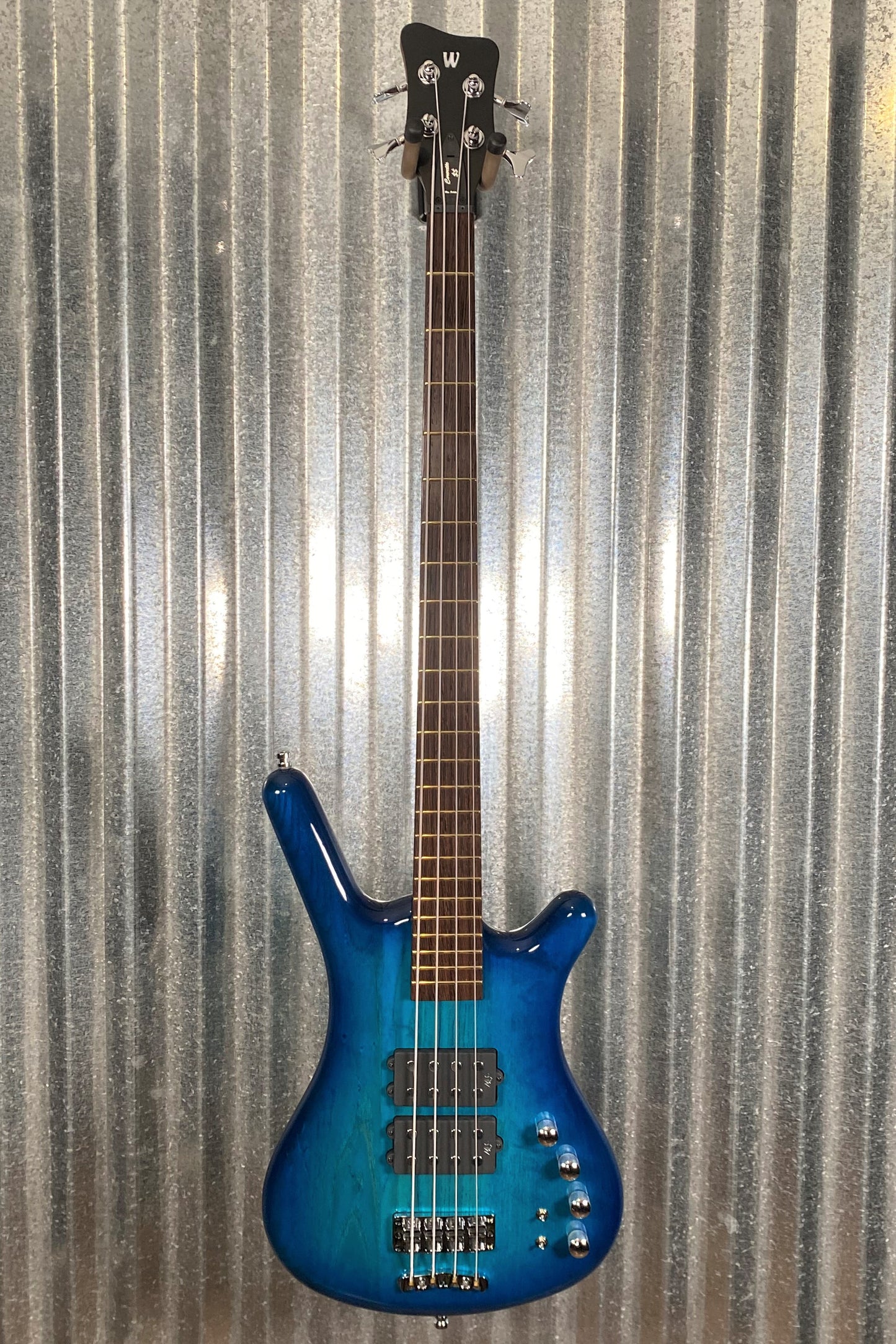 Warwick German Pro Series Corvette $$ 4 String Bass LTD Edition Lagoon Blueburst & Bag #1422