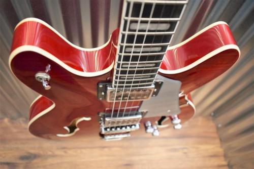 Hagstrom Super VIking SUVIK-WCT Wild Cherry Flame Top Semi-Hollow Guitar #337