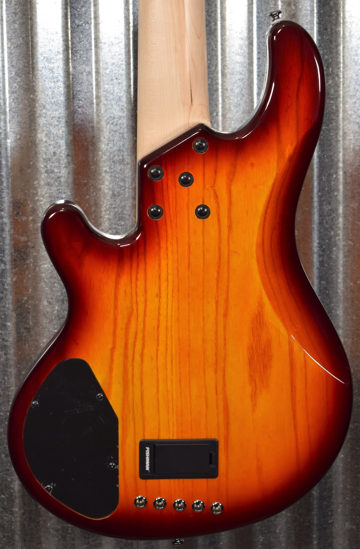 Lakland Skyline 55-02 Deluxe 5 String Quilt Honey Burst Bass & Case Used #1696
