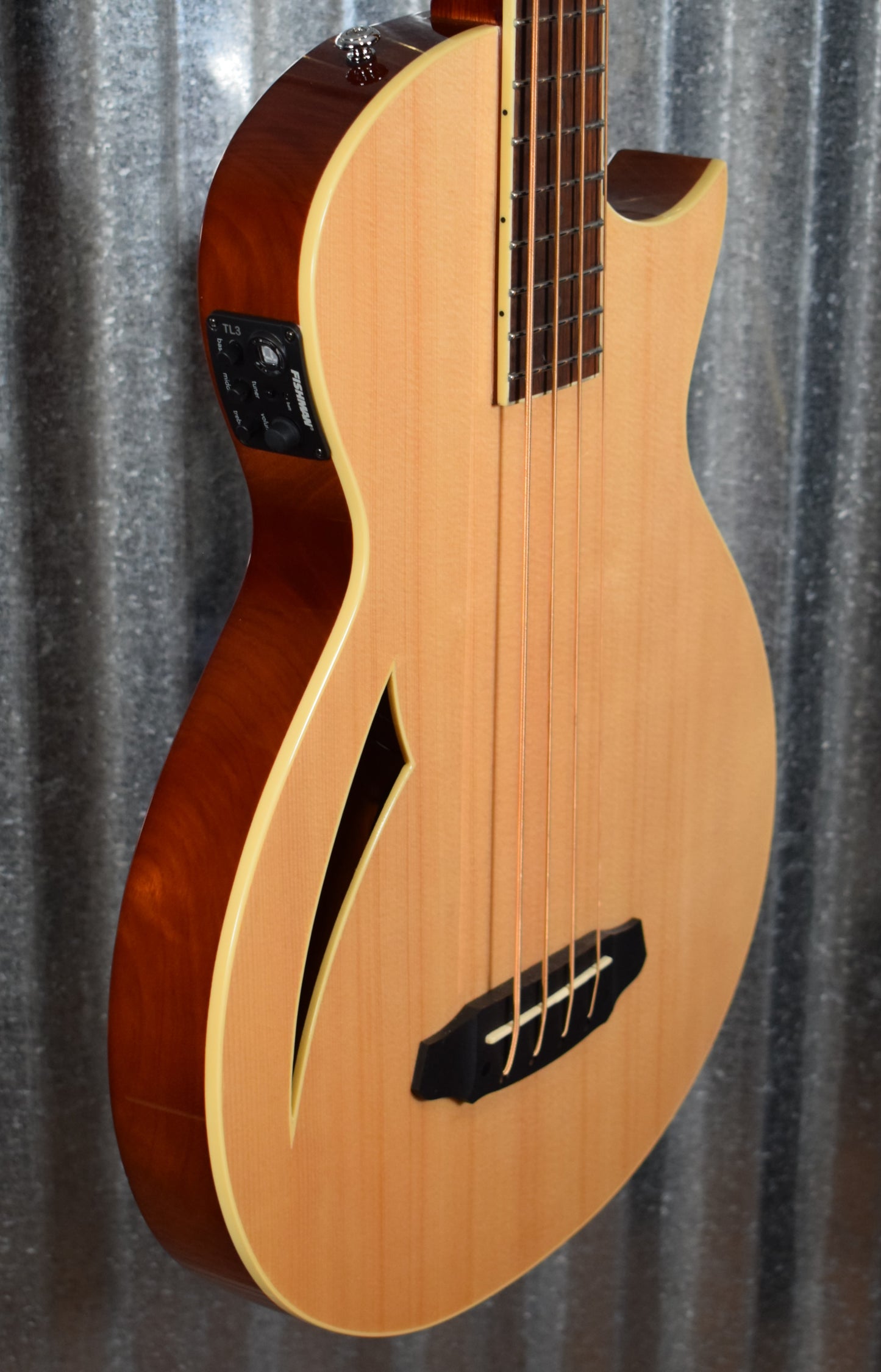 ESP LTD TL-4 Natural 4 String Thinline Acoustic Electric Bass & Case LTL4NAT #1385