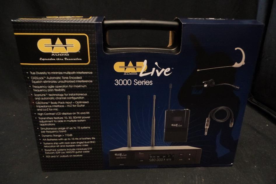 CAD Audio WX3010 UHF Wireless Guitar Headset Lav Microphone System E19 E29 WXGTR
