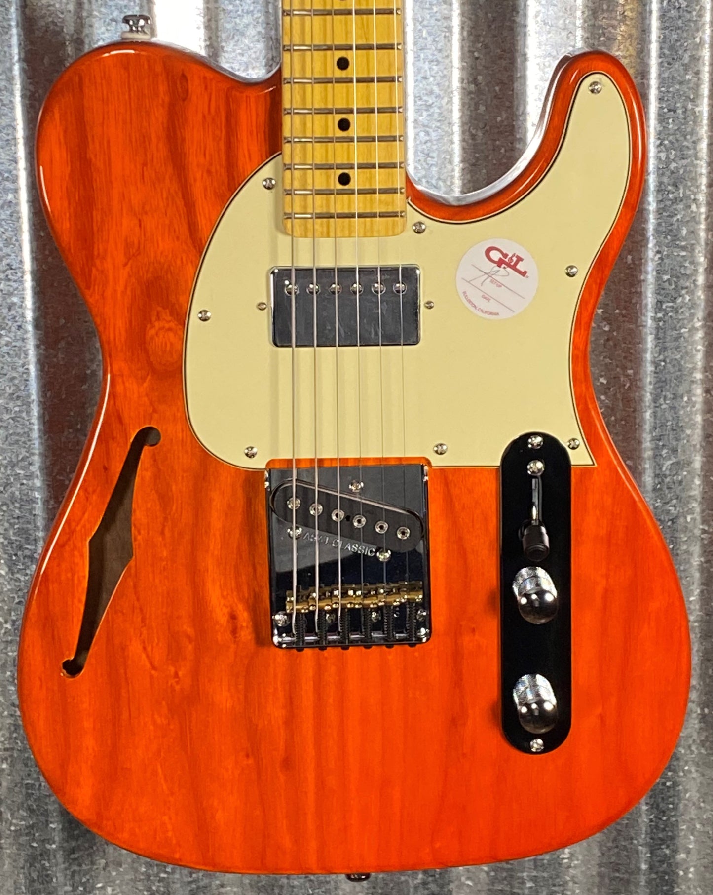 G&L Tribute ASAT Classic Bluesboy Semi Hollow Clear Orange Guitar #3939 Used