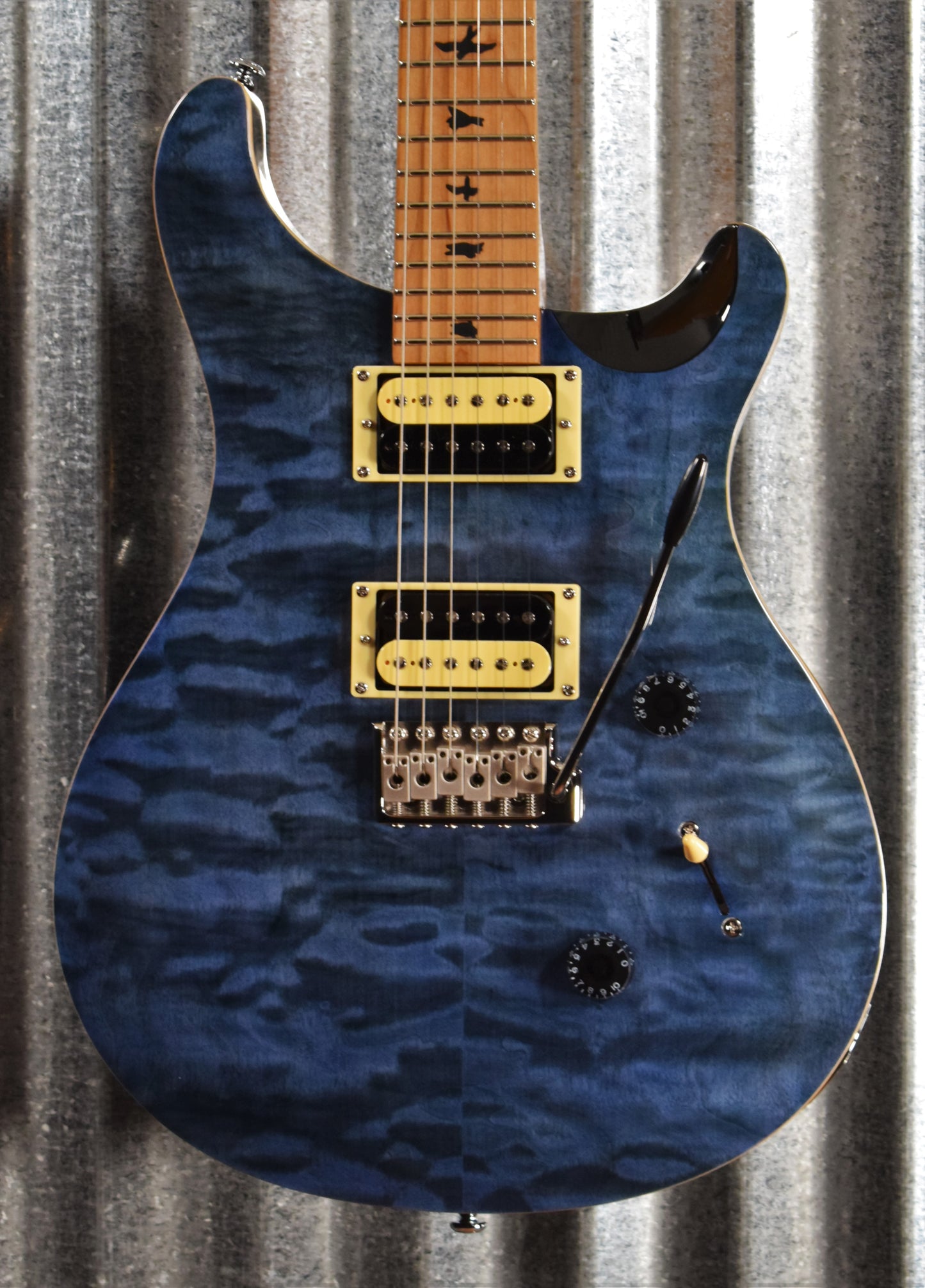 PRS Paul Reed Smith SE Custom 24 Roasted Maple Limited Whale Blue Guitar & Bag #0616