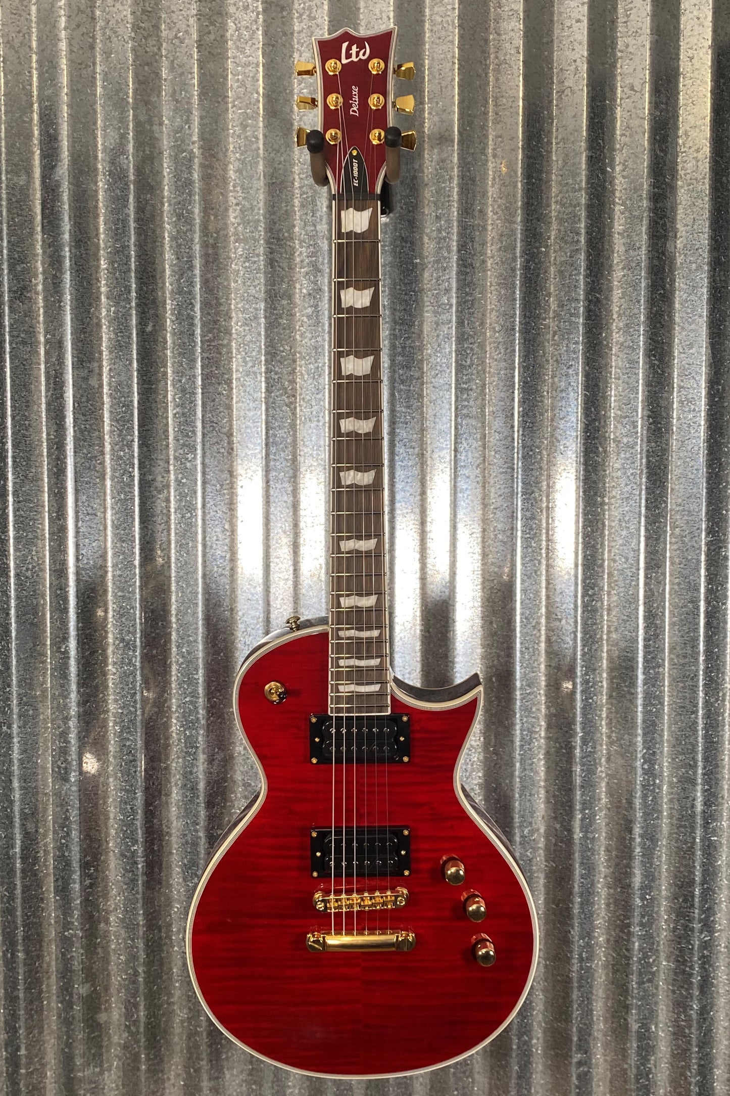ESP LTD EC-1000T CTM Eclipse Fishman See Thru Black Cherry Guitar & Bag LEC1000TCTMFMSTBC #2774 Used