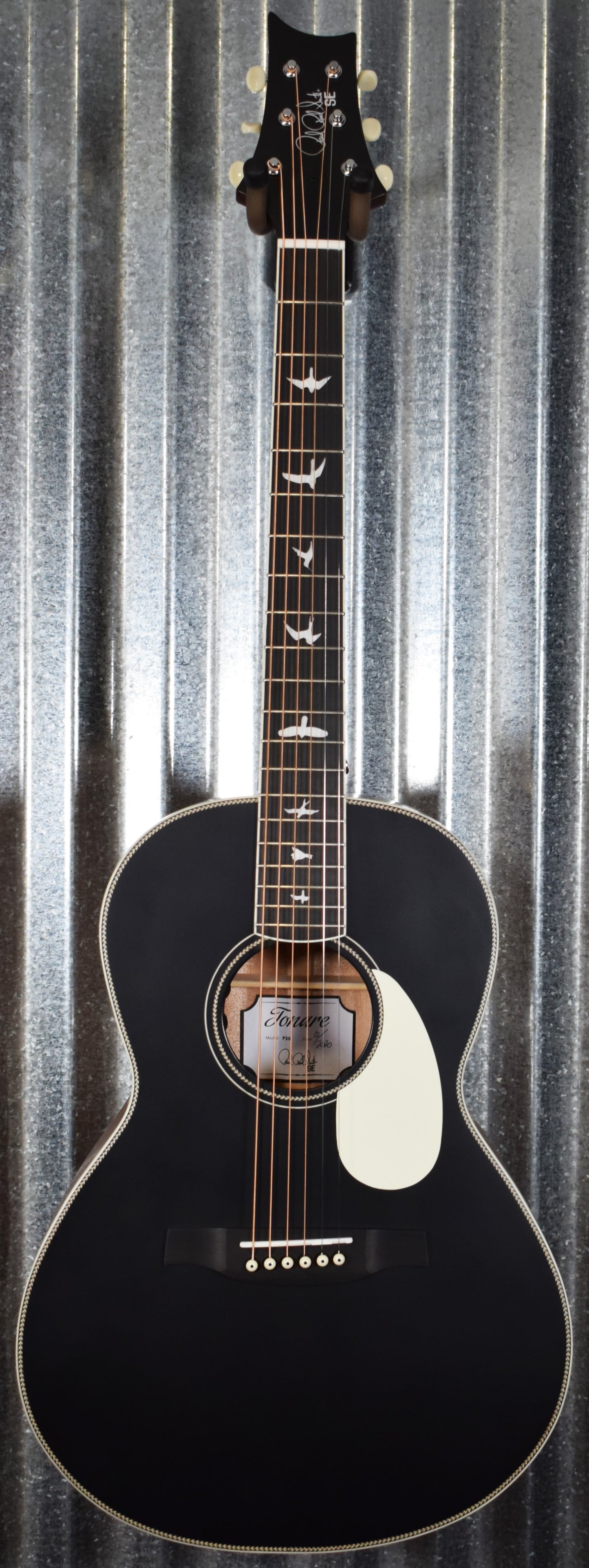 PRS Paul Reed Smith SE Parlor Satin Black Top Acoustic Electric Guitar & Bag #8935