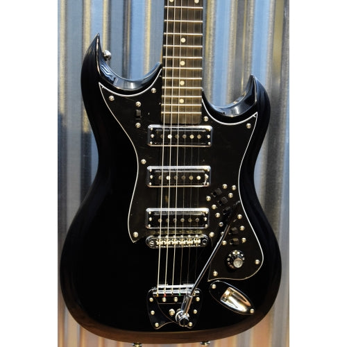 Hagstrom Guitars RetroScape Series H-III H3-BLK Gloss Black Guitar & Case #345