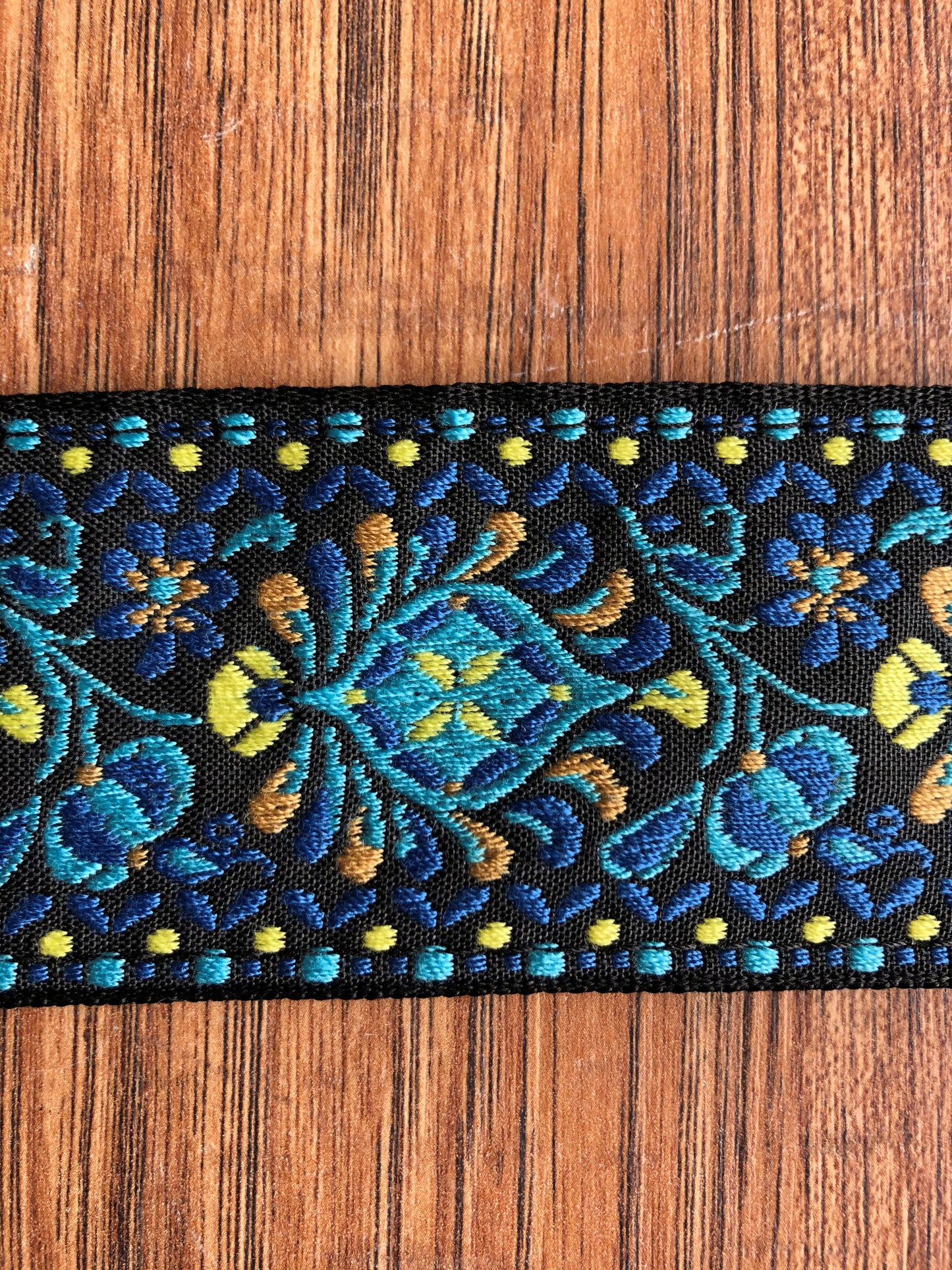 Levy's M8HT-04 2" Hootenanny Jacquard Poly Adjustable Guitar & Bass Strap Blue Black