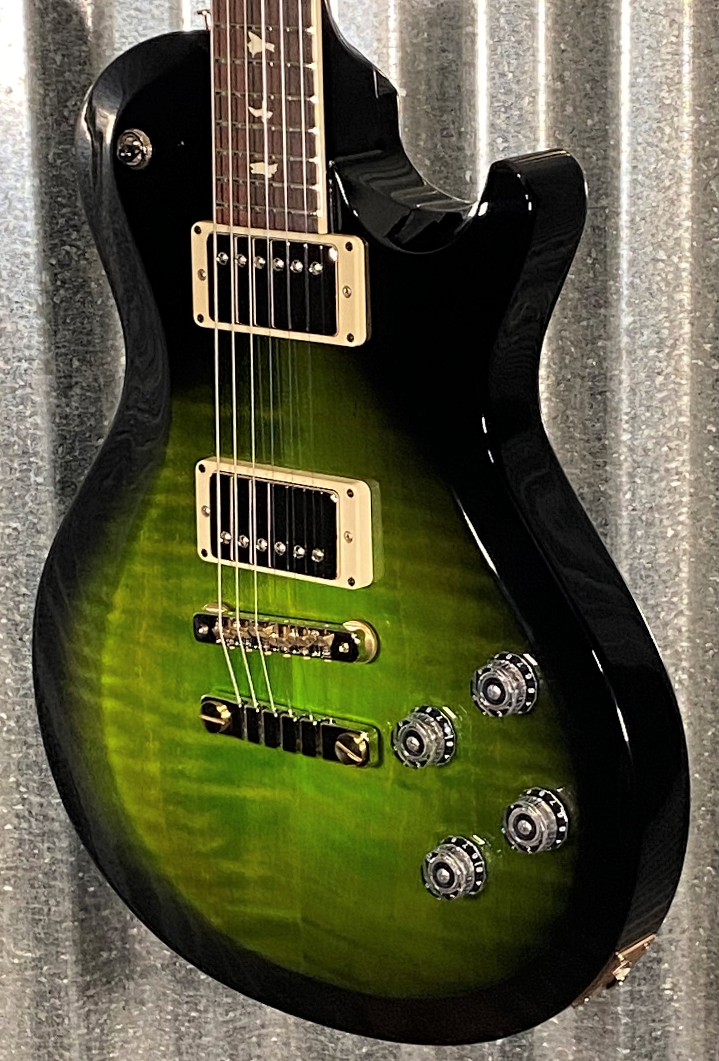 PRS Paul Reed Smith USA S2 Singlecut McCarty 594 Emerald Green Black Wrap Guitar & Bag #0375
