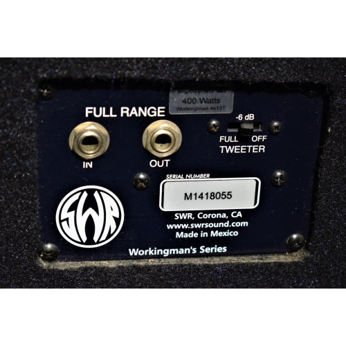 SWR Workingman's 4x10T 410 & Tweeter Bass Amplifier Speaker Cabinet Used