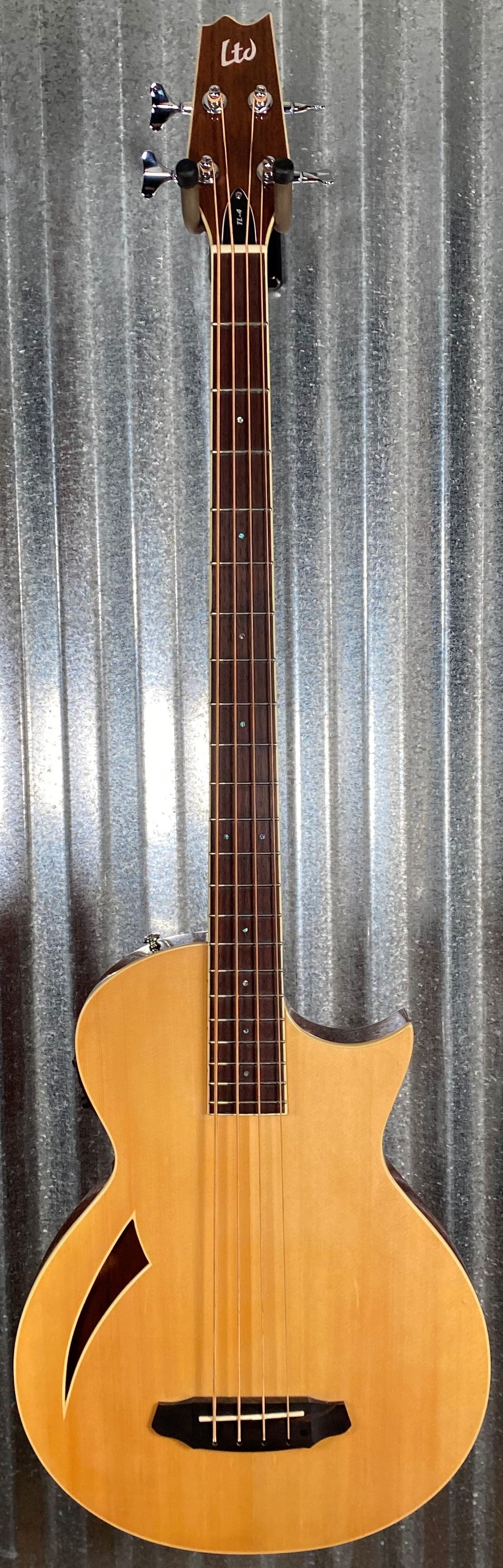 ESP LTD TL-4 Natural 4 String Thinline Acoustic Electric Bass LTL4NAT #2376