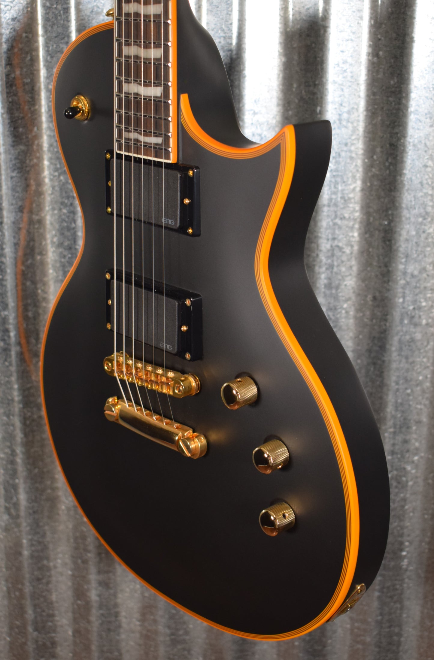 ESP LTD EC-1000 Vintage Black Satin Guitar & Case LEC1000VB #0897