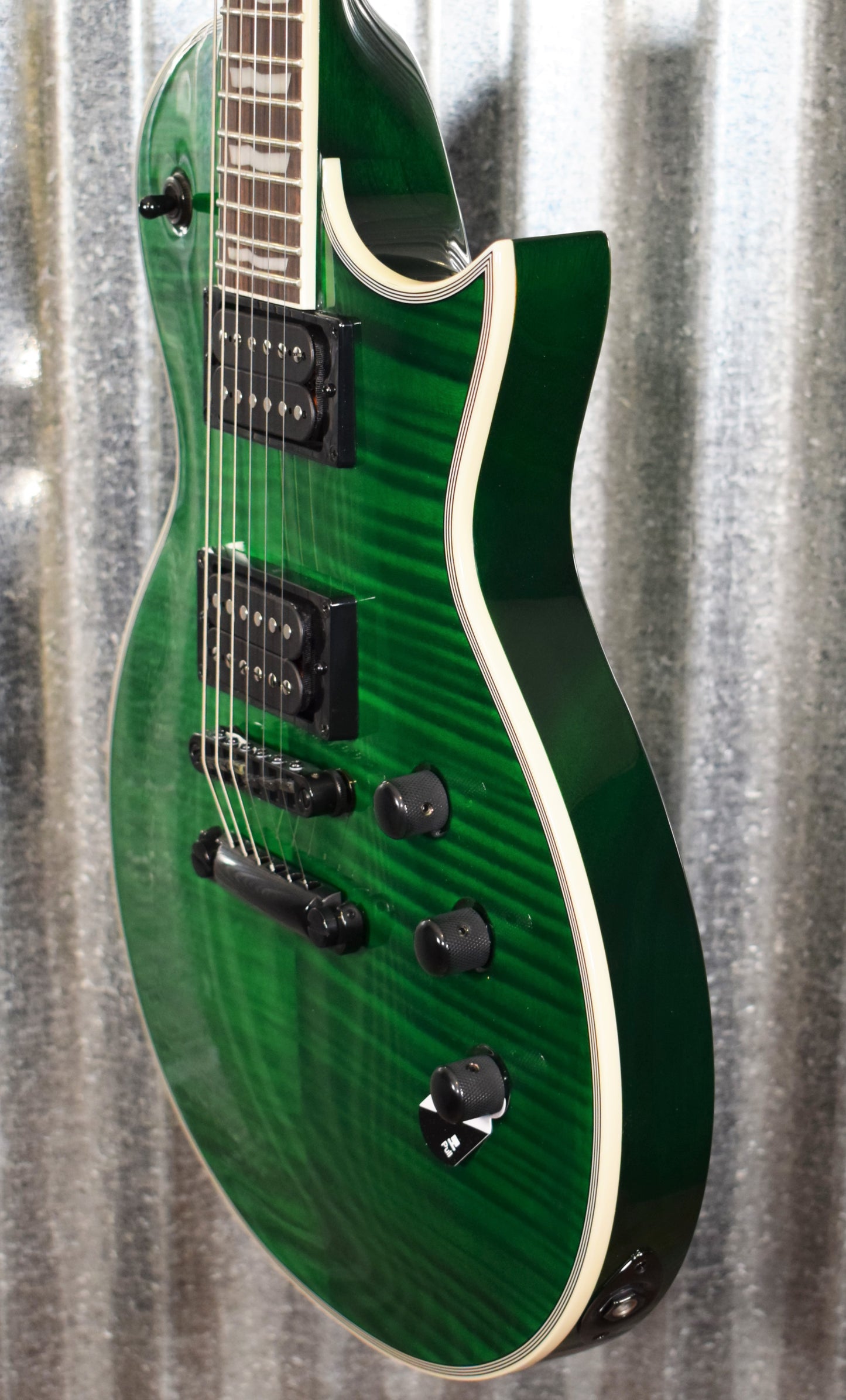 ESP LTD EC-1000 Flame See Thru Green Seymour Duncan Guitar LEC1000FMSTG #1131