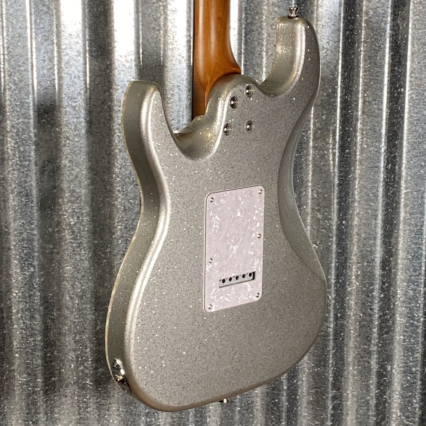 Jet JS500SLS HH Strat Style Guitar Bound Silver Sparkle #0009 Blem