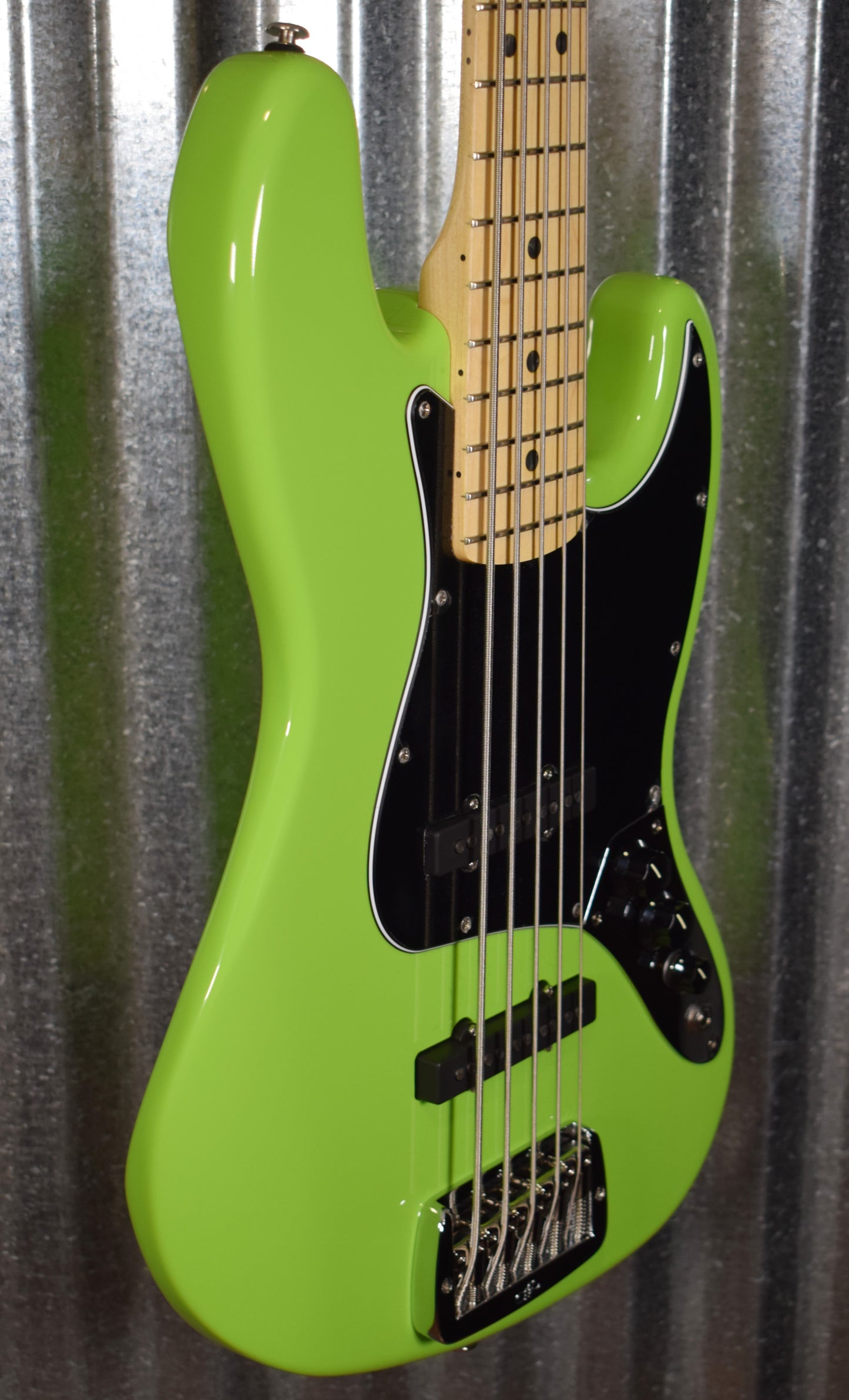 G&L USA JB-5 Sublime Green 5 String Jazz Bass Maple Satin Neck & Case #6250