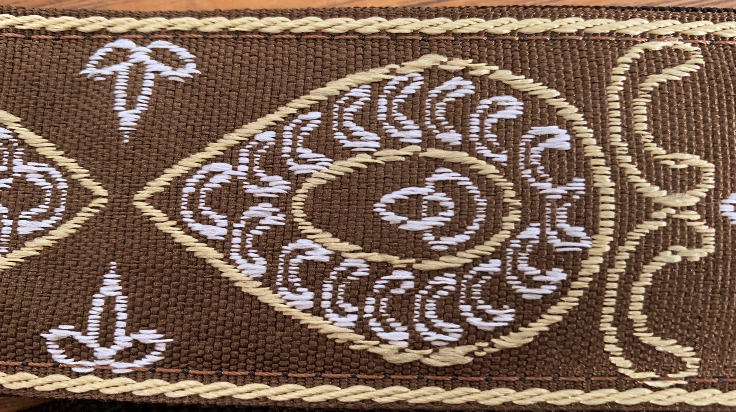 Levy's M8HT-24 2" 60's Hootenanny Jacquard Weave Guitar Strap Brown