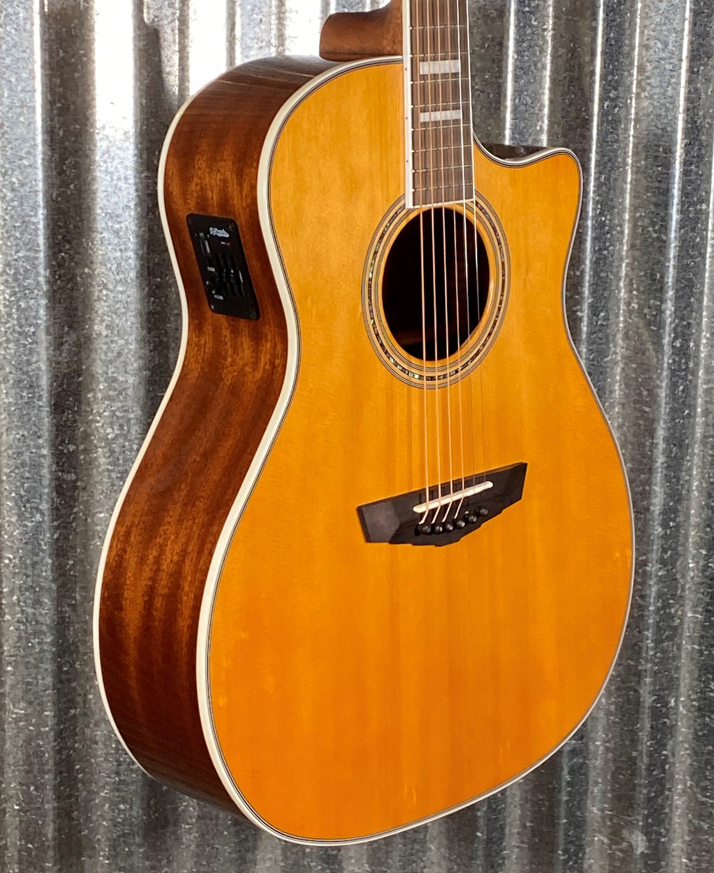 D'Angelico Premier Gramercy Grand Auditorium CE Vintage Natural Acoustic Electric Guitar #6835