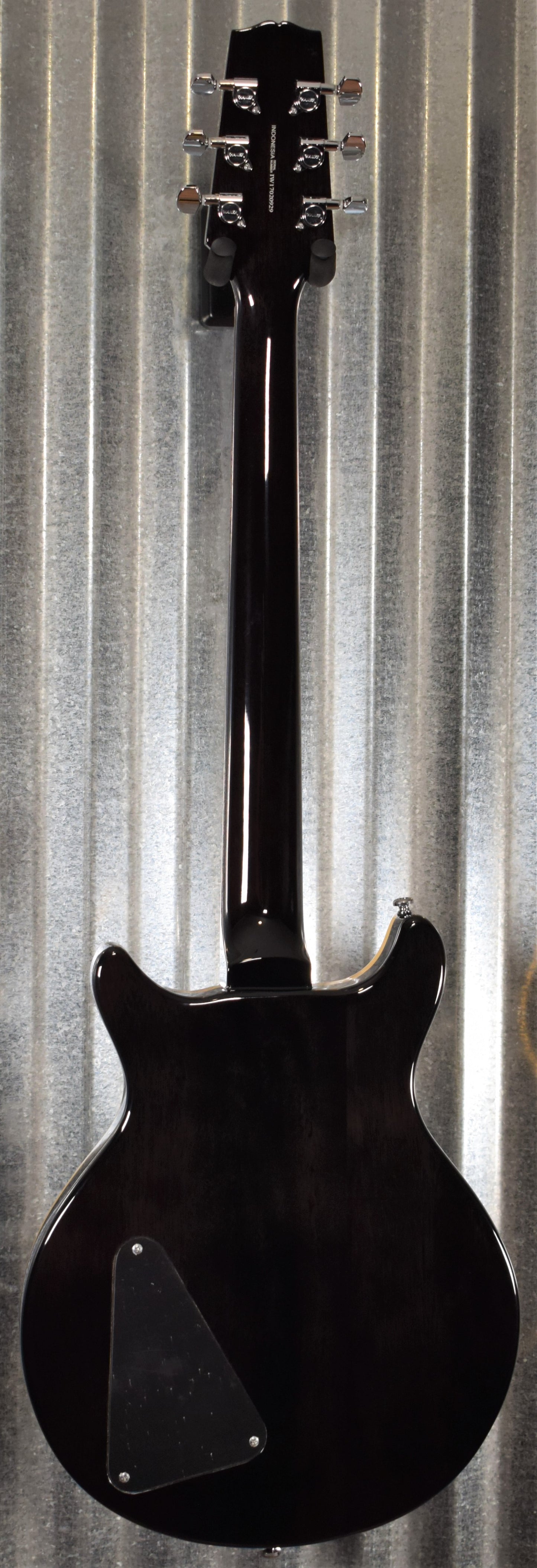 Hamer Archtop Flame Trans Black Double Cut Guitar SATF-TBK #0929 B Stock