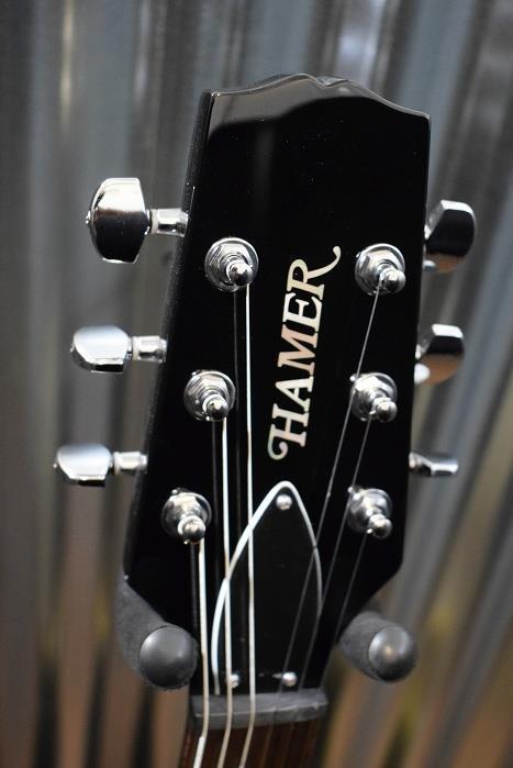 Hamer Guitars Sunburst Archtop Flame Trans Black Electric Guitar #742