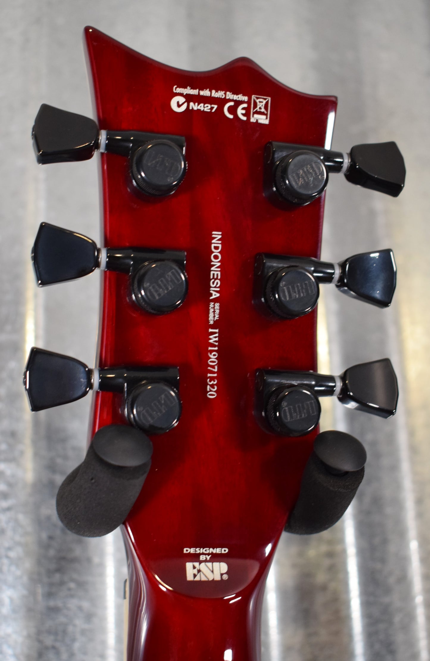 ESP LTD EC-1000 Quilt Top See Thru Black Cherry EMG Guitar LEC1000STBC #1320 Demo