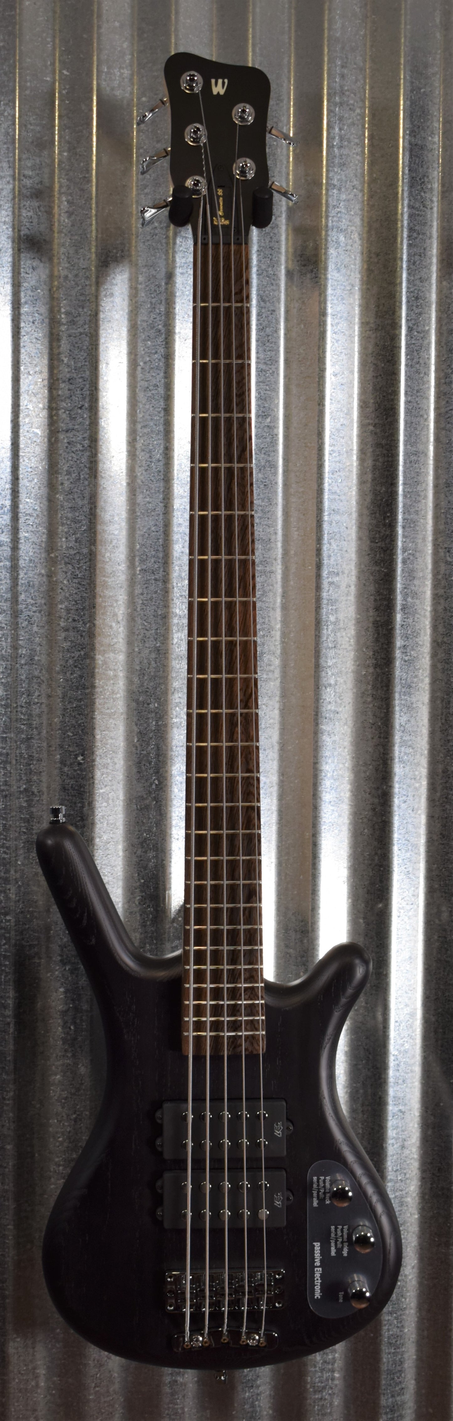 Warwick Rockbass Corvette $$ Double Buck 5 String Nirvana Black Bass & Case #1018