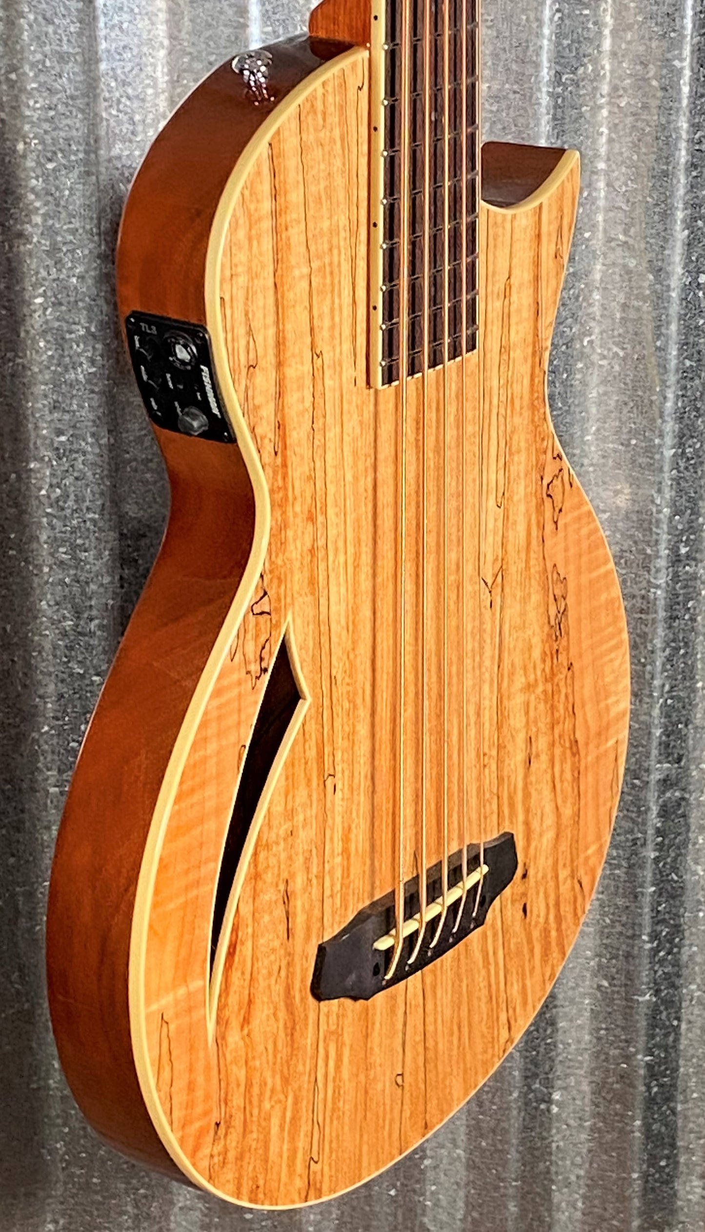 ESP LTD TL-5 Spalted Maple Thinline 5 String Acoustic Electric Bass LTL5SMNAT #0942