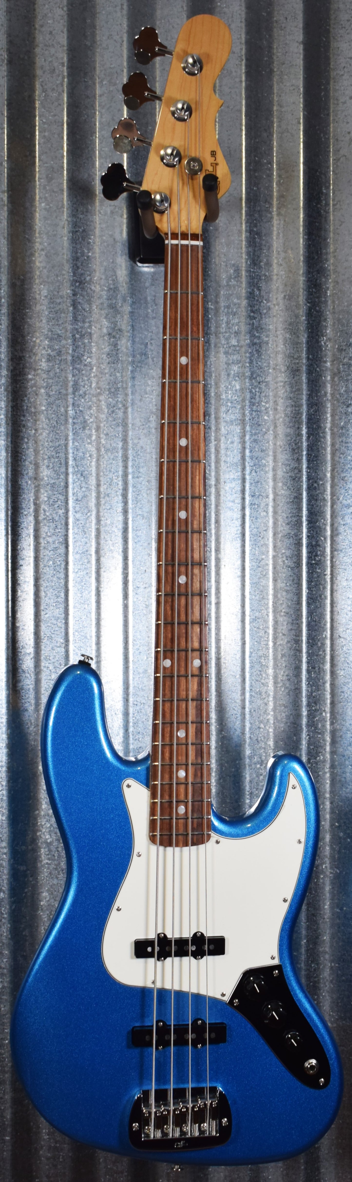 G&L USA Fullerton Deluxe JB 4 String Jazz Bass Lake Placid Blue & Case #7010