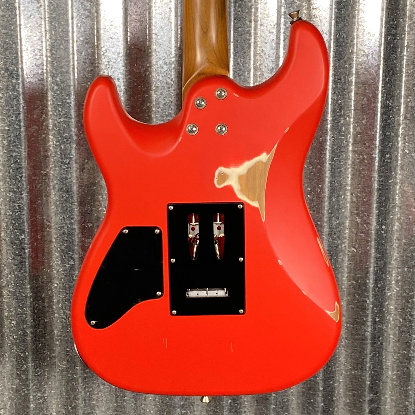 Jet JS850 Relic FR Strat Style Tremolo Guitar Distressed Red #0002