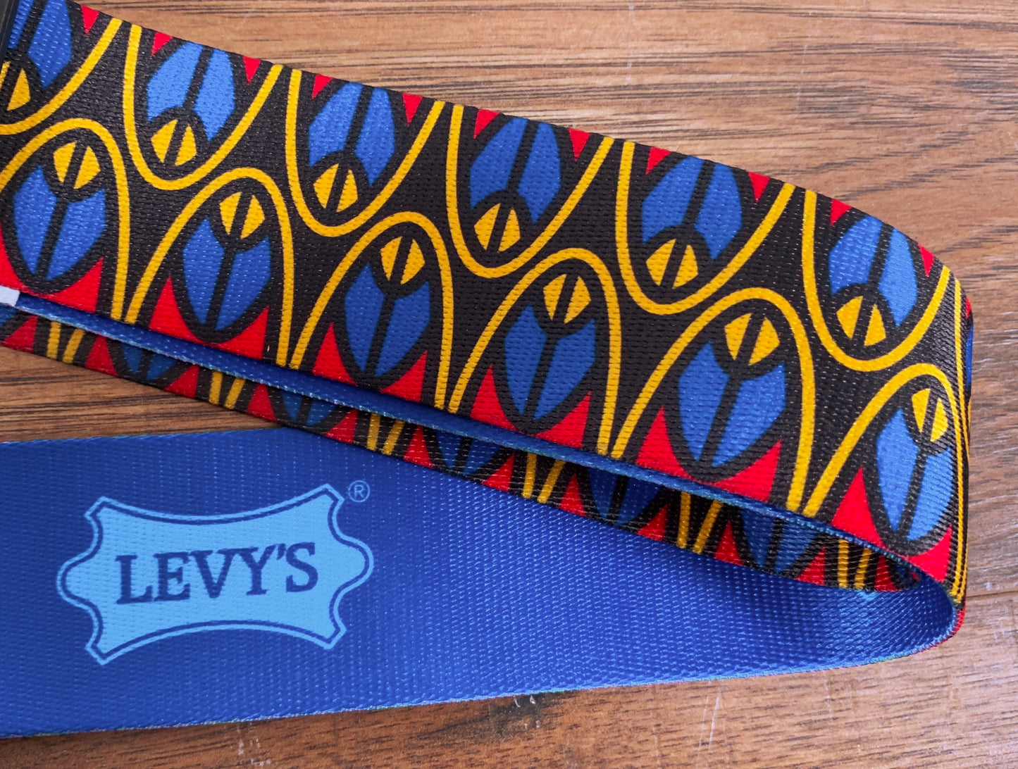 Levy's MP2SLD-001 2" Polyester Sublimation Guitar Strap Blue Red