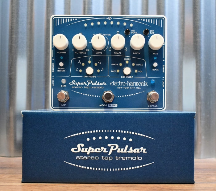 Electro-Harmonix EHX Super Pulsar Stereo Tap Tremolo Guitar Effect